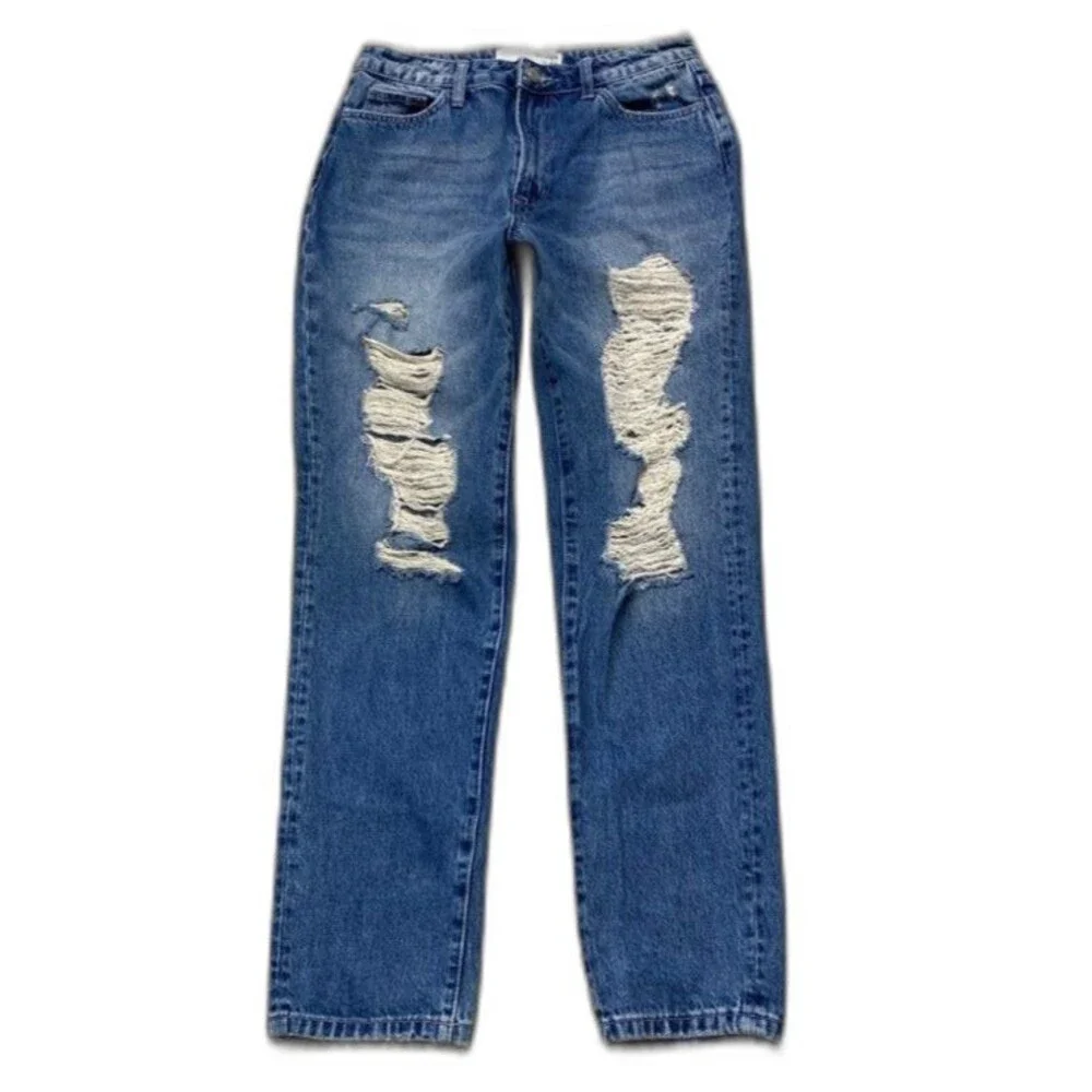 28 Bridge By Gly 90s High-Rise Mom Fit Distressed Jeans - Picture 1 of 5